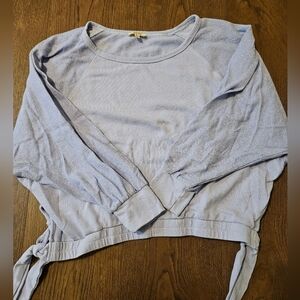 Kori Soft Blue Tie-Hem Sweatshirt